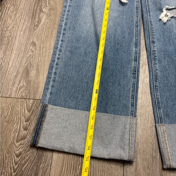 Klique B. Super high rise wide leg Blue Distressed Women Jeans - Picture 2 of 11